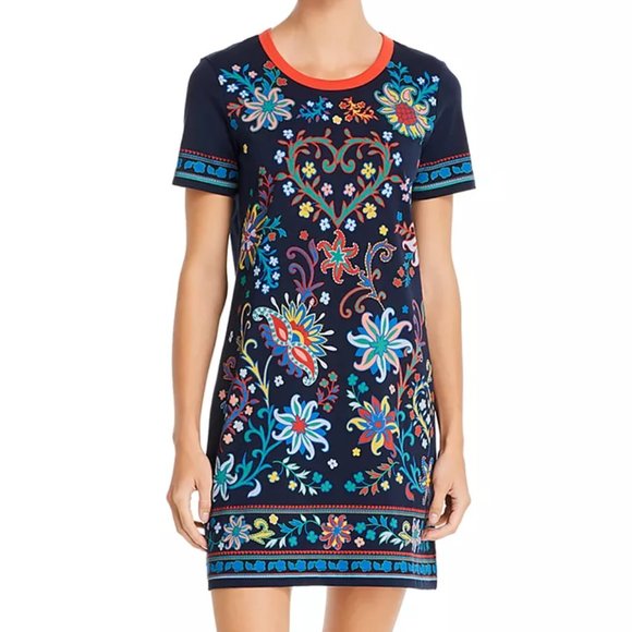 Tory Burch Dresses & Skirts - Tory Burch Printed T-Shirt Dress, Black Mountain Floral Size XS